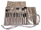 Kit com 12 Pincéis Bolsa em Couro e Cordão Macrilan